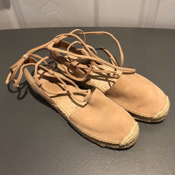 Coach | EUC Rita Suede Tan Espadrille Lace Up Size 7B - Picture 3 of 9